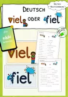 Vorschau - Arbeitsblätter - VIEL oder FIEL - Rechtschreibtraining - Deckblatt