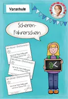 Vorschau - Arbeitsblätter - Vorschule Scherenführerschein | Schneideübungen für Kita - Deckblatt