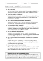 Vorschau - Arbeitsblätter - AB mit Fragen zum Thema "Blüte" + Lösungsblatt - Seite 1