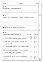 Vorschau - Klassenarbeiten - Klassenarbeit Wetter zum Lapbook mit Video - Seite 1