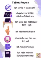Vorschau - Poster - Regeln für den Tablet-Unterricht - Plakat/Tafelmaterial - Deckblatt