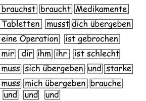 Vorschau - Aufgabenkarten - Sätze legen mit Wortkarten "Ich bin krank" DaZ / DaF / Deutsch - Seite 2