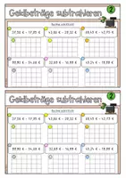 Vorschau - Aufgabenkarten - Schriftliche Subtraktion mit Geldbeträgen (Kartei, 48 Aufgaben) - Seite 3