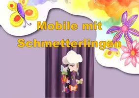 Vorschau - Mal- und Bastelvorlagen - Mobile mit Schmetterlingen - Tafelmaterial - Seite 1
