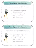 Vorschau - Präsentationen/Tafelbilder - Short presentation/2 minute talk * Present your favorite series - Deckblatt