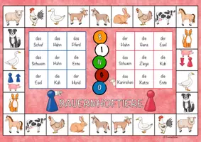 Vorschau - Arbeitsblätter - Tiere auf dem Bauernhof – Bingo-Spiel mit Hilfekarte – DaZ/DaF - Seite 2