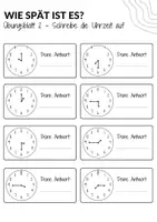 Vorschau - Arbeitsblätter - Übungsblätter 1. Klasse bis 3. Klasse Uhr ablesen & Zeit aufschreiben - Seite 2