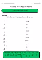 Vorschau - Arbeitsblätter - Übungsblatt Umwandlung Bruch Dezimalzahl (2-fach diff) - Seite 3