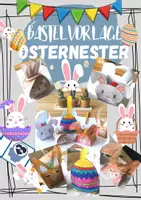 Vorschau - Mal- und Bastelvorlagen - Osternest Osterkorb Bastelvorlage (6 Versionen) - Deckblatt