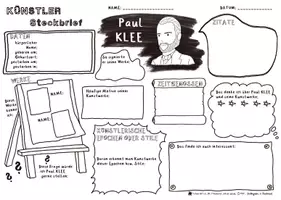 Vorschau - Mal- und Bastelvorlagen - Beeindruckende Persönlichkeiten - Künstler Steckbrief - Paul Klee - Expressionismus - Konstruktivismus - Kubismus - Primitivismus - Surrealismus, „Der Blaue Reiter“ - Seite 3