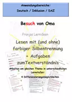 Vorschau - Arbeitsblätter - Leseförderung LRS - Differenzierte Texte + Aufgaben - Deckblatt
