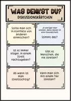 Vorschau - Aufgabenkarten - Konflikte - Streit - Diskussionsfragen -Ethik - Religion - Seite 1