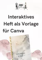Vorschau - Stationenlernen - Interaktives Heft als bearbeitbare Vorlage für Canva - Deckblatt