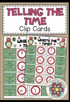 Vista previa - Refuerzo / NEE / Materiales de apoyo - Telling the time - Clip Cards - Portada