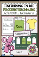 Vorschau - Arbeitsblätter - EINFÜHRUNG IN DIE PROZENTRECHNUNG - Arbeitsblatt + Tafelmaterial - Deckblatt
