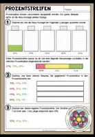 Vorschau - Arbeitsblätter - PROZENT (Prozentstreifen, Streifendiagramm) - Arbeitsblatt - Deckblatt