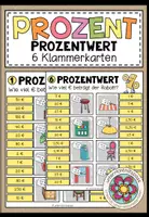 Vorschau - Aufgabenkarten - PROZENTWERT (Prozentrechnung) - 6 Klammerkarten - Deckblatt