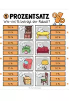 Vorschau - Aufgabenkarten - PROZENTSATZ (Prozentrechnung) - 6 Klammerkarten - Seite 3