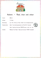 Vorschau - Arbeitsblätter - Autumn - Read, draw and colour - Seite 1