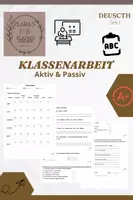 Vorschau - Klassenarbeiten - Klassenarbeit Aktiv & Passiv - Deckblatt