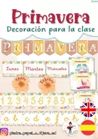 Vista previa - Decoración del aula - Decoración para clase LA PRIMAVERA / SPRING español/inglés - Portada