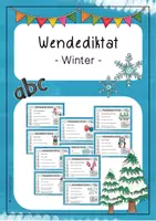 Vorschau - Stationenlernen - Wendediktat Winter - Deckblatt