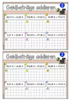 Vorschau - Aufgabenkarten - Schriftliche Addition mit Geldbeträgen (Kartei, 48 Aufgaben) - Seite 3