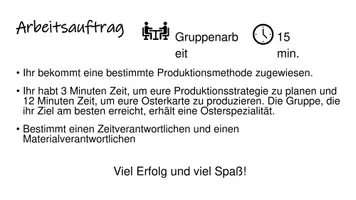 Vorschau - Arbeitsblätter - Produktionsarten (Chargenproduktion, Einzelanfertigung und Massenproduktion) Experiment - Seite 1