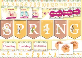 Vista previa - Decoración del aula - Decoración para clase LA PRIMAVERA / SPRING español/inglés - página 2