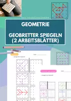 Vorschau - Arbeitsblätter - Geobrett spiegeln: 2 Arbeitsblätter - Deckblatt
