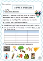 Aperçu - Préparation de séquence / Séquence complète - La lettre y et ses malices ay oy uy Madame Marianne - Page 1