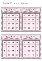 Vorschau - Spiele - Einmaleins Bingo für bis zu 4 SpielerInnen 9er-Reihe - Seite 1