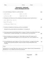 Vorschau - Arbeitsblätter - Klassenarbeit - Terme und Gleichungen - Deckblatt