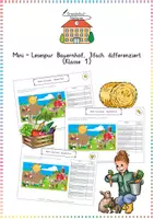 Vorschau - Arbeitsblätter - Bauernhof / Tiere: Mini-Lesespur (3-fach differenziert) - Deutsch - Kl. 1/2 - Deckblatt