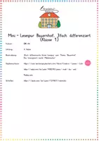Vorschau - Arbeitsblätter - Bauernhof / Tiere: Mini-Lesespur (3-fach differenziert) - Deutsch - Kl. 1/2 - Seite 1