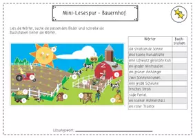 Vorschau - Arbeitsblätter - Bauernhof / Tiere: Mini-Lesespur (3-fach differenziert) - Deutsch - Kl. 1/2 - Seite 3
