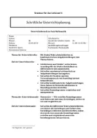 Vorschau - Stundenentwürfe - Unterrichtsbesuch Mathematik Klasse 4: Kombinatorik - Deckblatt