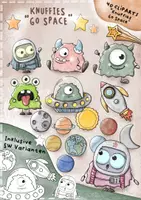 Vorschau - Mal- und Bastelvorlagen - Knuffies „Go Space“ Cliparts Set - Deckblatt