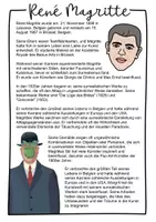 Vorschau - Arbeitsblätter - René Magritte - Künstler Steckbrief für den Kunstunterricht - Seite 1