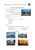 Vorschau - Arbeitsblätter - Container - Globalisierung + Lösung - Deckblatt
