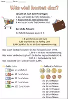 Vorschau - Merkblätter - Infoblatt Redemittel "Wie viel kostet das?" Thema Einkaufen im Supermarkt - DaZ / DaF / Deutsch - Seite 1