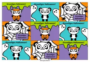 Vorschau - Mal- und Bastelvorlagen - Pandaklasse - Halloween Grußkärtchen - Seite 3