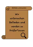 Vorschau - Arbeitsblätter - Balladen untersuchen/John Maynard/Erlkönig - Deckblatt