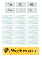 Vorschau - Anderer Materialtyp - individuelle Wochenziele (Vorlage für den Tisch, die Tafel mit Hinweisen & Beispielen) - Seite 1