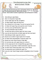 Vorschau - Arbeitsblätter - Wörtliche Rede Arbeitsblätter Redebegleitsatz hinten FrauCuppaTea - Seite 3