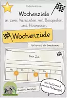 Vorschau - Anderer Materialtyp - individuelle Wochenziele (Vorlage für den Tisch, die Tafel mit Hinweisen & Beispielen) - Deckblatt