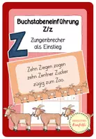 Vorschau - Präsentationen/Tafelbilder - Buchstabeneinführung Z/z - Zungenbrecher - Deckblatt