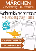 Vorschau - Arbeitsblätter - Schreibkonferenz 3 Märchen zum Vervollständigen für Schüler aller Altersklassen - Deckblatt