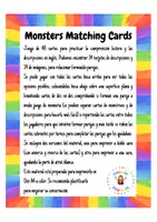 Vista previa - Juegos / Gamificación - Monster descriptions matching cards - página 1