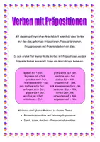 Vorschau - Arbeitsblätter - Grammatik DaF - Verben mit Präpositionen Teil 1 - Deckblatt